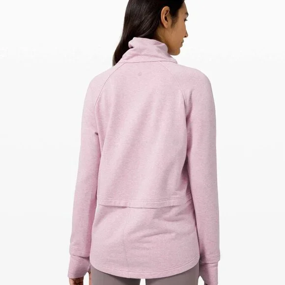 Lululemon Find Your Unwind Pullover Heathered Pink Taupe W3DBSS Size 8 - Picture 7 of 9